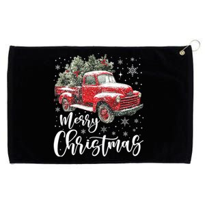 Merry Christmas Red Truck Family Matching Christmas Pajama Grommeted Golf Towel