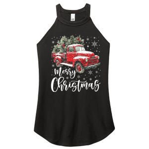 Merry Christmas Red Truck Family Matching Christmas Pajama Women's Perfect Tri Rocker Tank