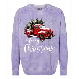 Merry Christmas Red Truck Family Matching Christmas Pajama Colorblast Crewneck Sweatshirt