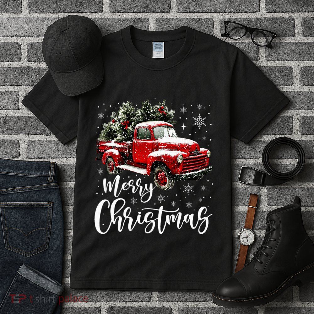 Merry Christmas Red Truck Family Matching Christmas Pajama Tall T-Shirt