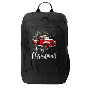 Merry Christmas Red Truck Family Matching Christmas Pajama City Backpack