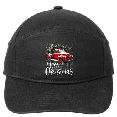 Merry Christmas Red Truck Family Matching Christmas Pajama 7-Panel Snapback Hat