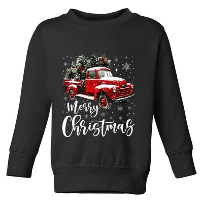 Merry Christmas Red Truck Family Matching Christmas Pajama Toddler Sweatshirt