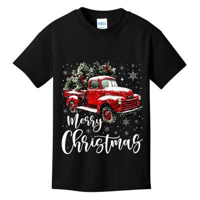 Merry Christmas Red Truck Family Matching Christmas Pajama Kids T-Shirt