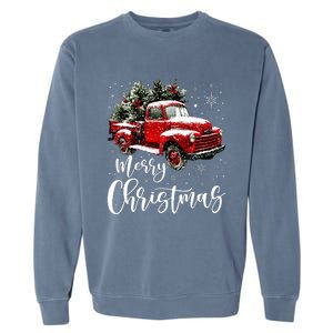 Merry Christmas Red Truck Family Matching Christmas Pajama Garment-Dyed Sweatshirt