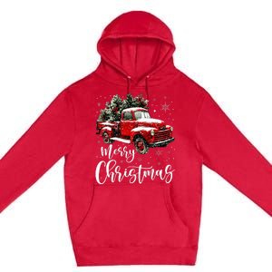 Merry Christmas Red Truck Family Matching Christmas Pajama Premium Pullover Hoodie