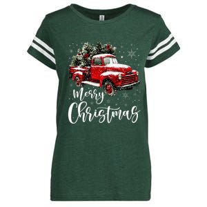 Merry Christmas Red Truck Family Matching Christmas Pajama Enza Ladies Jersey Football T-Shirt