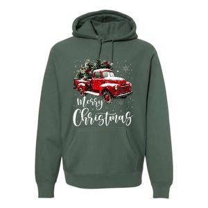 Merry Christmas Red Truck Family Matching Christmas Pajama Premium Hoodie