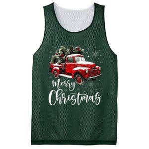 Merry Christmas Red Truck Family Matching Christmas Pajama Mesh Reversible Basketball Jersey Tank