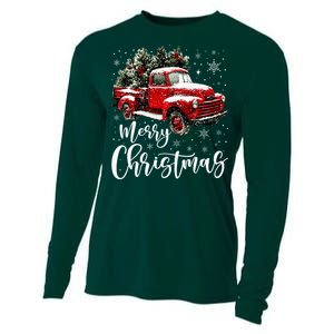 Merry Christmas Red Truck Family Matching Christmas Pajama Cooling Performance Long Sleeve Crew