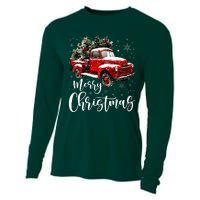 Merry Christmas Red Truck Family Matching Christmas Pajama Cooling Performance Long Sleeve Crew