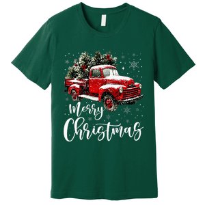 Merry Christmas Red Truck Family Matching Christmas Pajama Premium T-Shirt