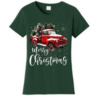 Merry Christmas Red Truck Family Matching Christmas Pajama Women's T-Shirt