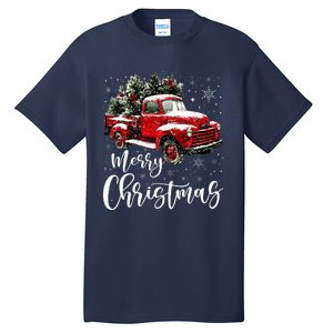 Merry Christmas Red Truck Family Matching Christmas Pajama Tall T-Shirt