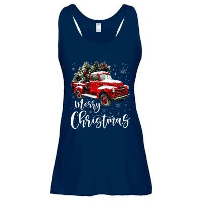 Merry Christmas Red Truck Family Matching Christmas Pajama Ladies Essential Flowy Tank