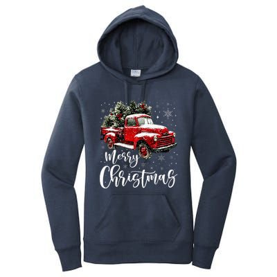 Merry Christmas Red Truck Family Matching Christmas Pajama Women's Pullover Hoodie