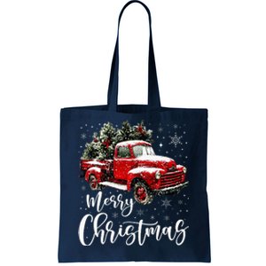 Merry Christmas Red Truck Family Matching Christmas Pajama Tote Bag