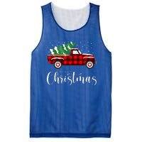 Merry Christmas Red Truck Buffalo Plaid Xmas Retro Vintage Mesh Reversible Basketball Jersey Tank