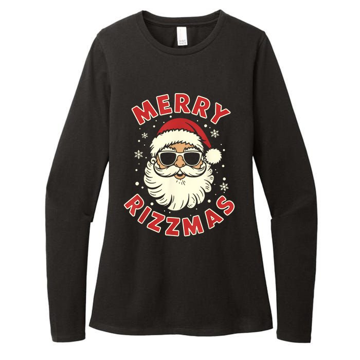 Merry Christmas Rizz Cool Santa Sunglasses Xmas Pjs Womens CVC Long Sleeve Shirt