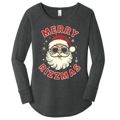 Merry Christmas Rizz Cool Santa Sunglasses Xmas Pjs Women's Perfect Tri Tunic Long Sleeve Shirt