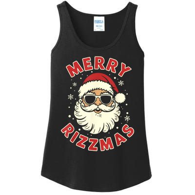 Merry Christmas Rizz Cool Santa Sunglasses Xmas Pjs Ladies Essential Tank