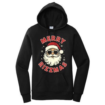 Merry Christmas Rizz Cool Santa Sunglasses Xmas Pjs Women's Pullover Hoodie