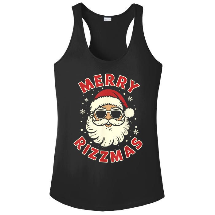 Merry Christmas Rizz Cool Santa Sunglasses Xmas Pjs Ladies PosiCharge Competitor Racerback Tank