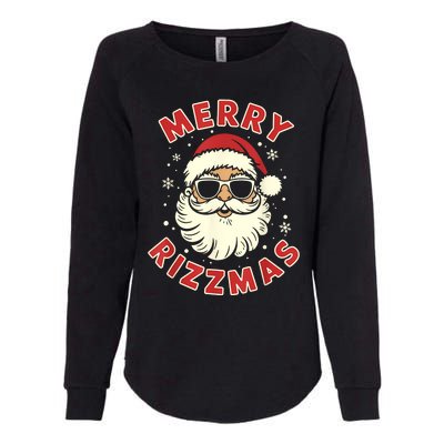 Merry Christmas Rizz Cool Santa Sunglasses Xmas Pjs Womens California Wash Sweatshirt