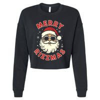 Merry Christmas Rizz Cool Santa Sunglasses Xmas Pjs Cropped Pullover Crew