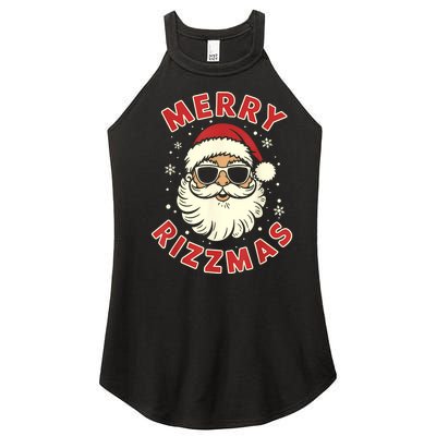 Merry Christmas Rizz Cool Santa Sunglasses Xmas Pjs Women's Perfect Tri Rocker Tank