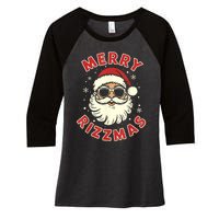 Merry Christmas Rizz Cool Santa Sunglasses Xmas Pjs Women's Tri-Blend 3/4-Sleeve Raglan Shirt