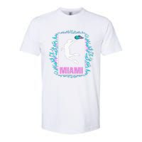 Miami City Retro Vintage Hoops On Fire 305 Baller Southbeach Softstyle CVC T-Shirt