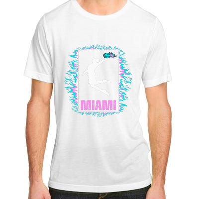 Miami City Retro Vintage Hoops On Fire 305 Baller Southbeach Adult ChromaSoft Performance T-Shirt