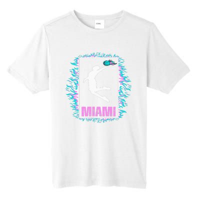 Miami City Retro Vintage Hoops On Fire 305 Baller Southbeach Tall Fusion ChromaSoft Performance T-Shirt