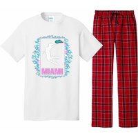 Miami City Retro Vintage Hoops On Fire 305 Baller Southbeach Pajama Set