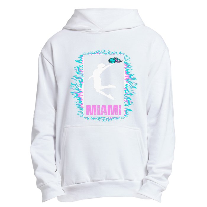 Miami City Retro Vintage Hoops On Fire 305 Baller Southbeach Urban Pullover Hoodie