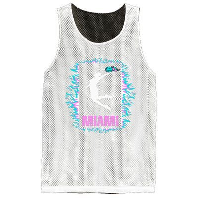 Miami City Retro Vintage Hoops On Fire 305 Baller Southbeach Mesh Reversible Basketball Jersey Tank