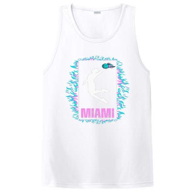 Miami City Retro Vintage Hoops On Fire 305 Baller Southbeach PosiCharge Competitor Tank