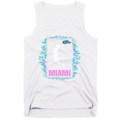 Miami City Retro Vintage Hoops On Fire 305 Baller Southbeach Tank Top