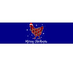 Merry Chickmas Red Plaid Pajama Chicken Santa Hat Chritsmas Cute Gift Bumper Sticker