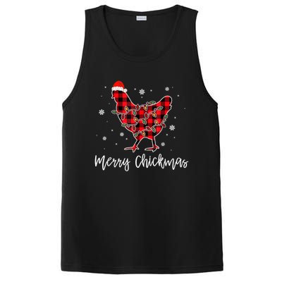 Merry Chickmas Red Plaid Pajama Chicken Santa Hat Chritsmas Meaningful Gift PosiCharge Competitor Tank