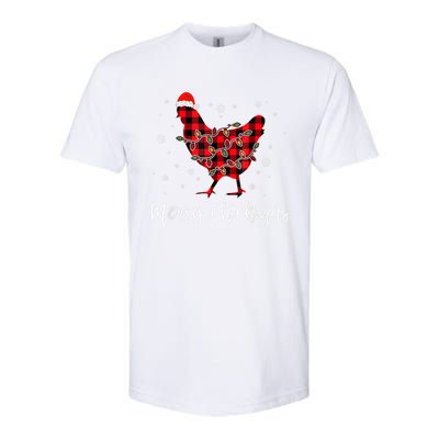 Merry Chickmas Red Plaid Pajama Chicken Santa Hat Chritsmas Meaningful Gift Softstyle CVC T-Shirt