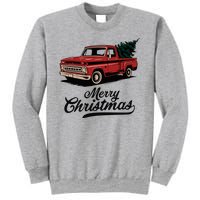 Merry Christmas Red Truck Vintage Retro Holiday Sweatshirt