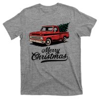 Merry Christmas Red Truck Vintage Retro Holiday T-Shirt