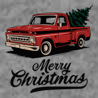 Merry Christmas Red Truck Vintage Retro Holiday Toddler T-Shirt