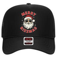 Merry Christmas Rizz Cool Santa Sunglasses Xmas Pjs High Crown Mesh Back Trucker Hat