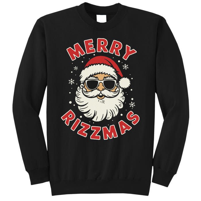 Merry Christmas Rizz Cool Santa Sunglasses Xmas Pjs Sweatshirt