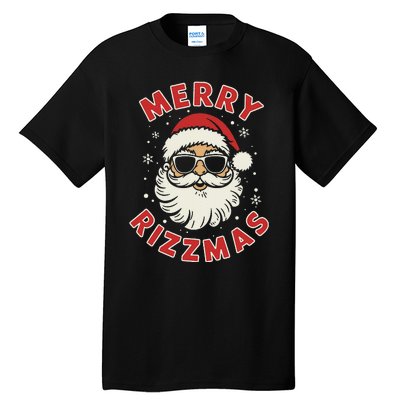 Merry Christmas Rizz Cool Santa Sunglasses Xmas Pjs Tall T-Shirt