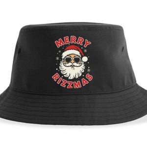 Merry Christmas Rizz Cool Santa Sunglasses Xmas Pjs Sustainable Bucket Hat