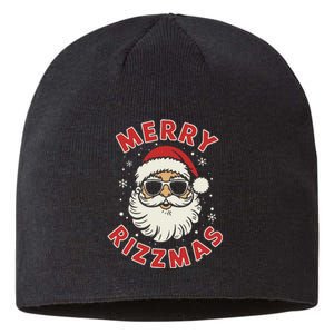 Merry Christmas Rizz Cool Santa Sunglasses Xmas Pjs Sustainable Beanie